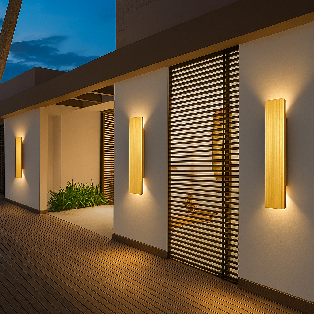 SUENTA Goldene LED Außenleuchten Wetterfest Outdoor Stil Langlebig