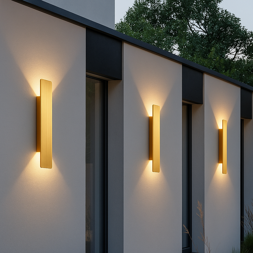 SUENTA Goldene LED Außenleuchten Wetterfest Outdoor Stil Langlebig
