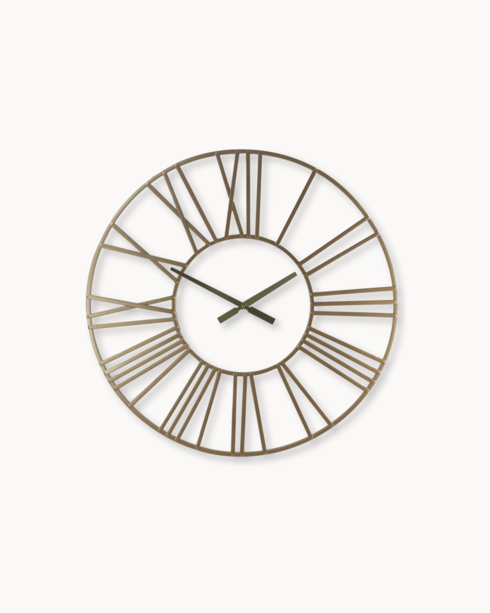 SUENTA Große Wanduhr Modern mit Römischen Ziffern – Ø80 cm Gold Default