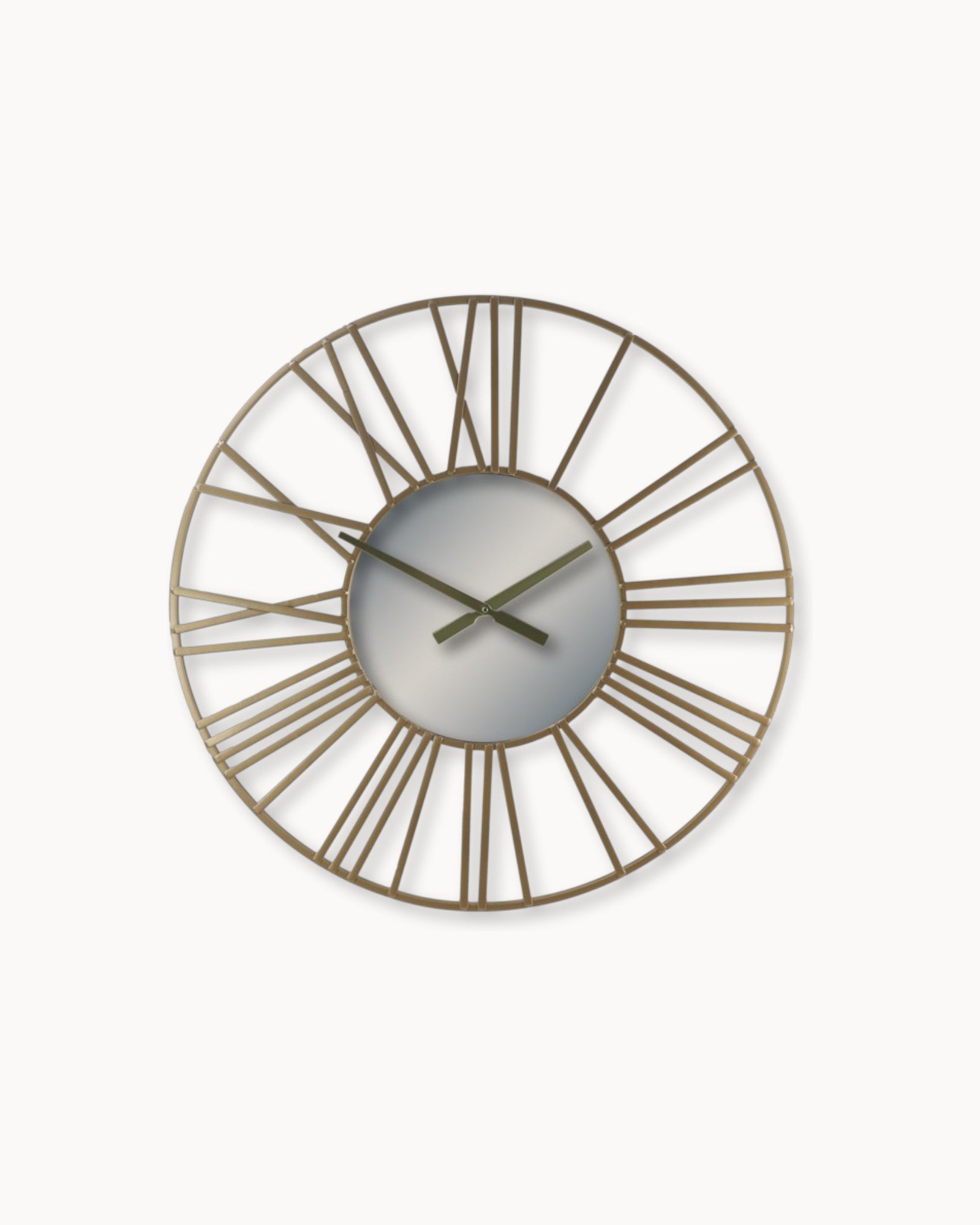 SUENTA Große Wanduhr Modern mit Römischen Ziffern – Ø80 cm Gold