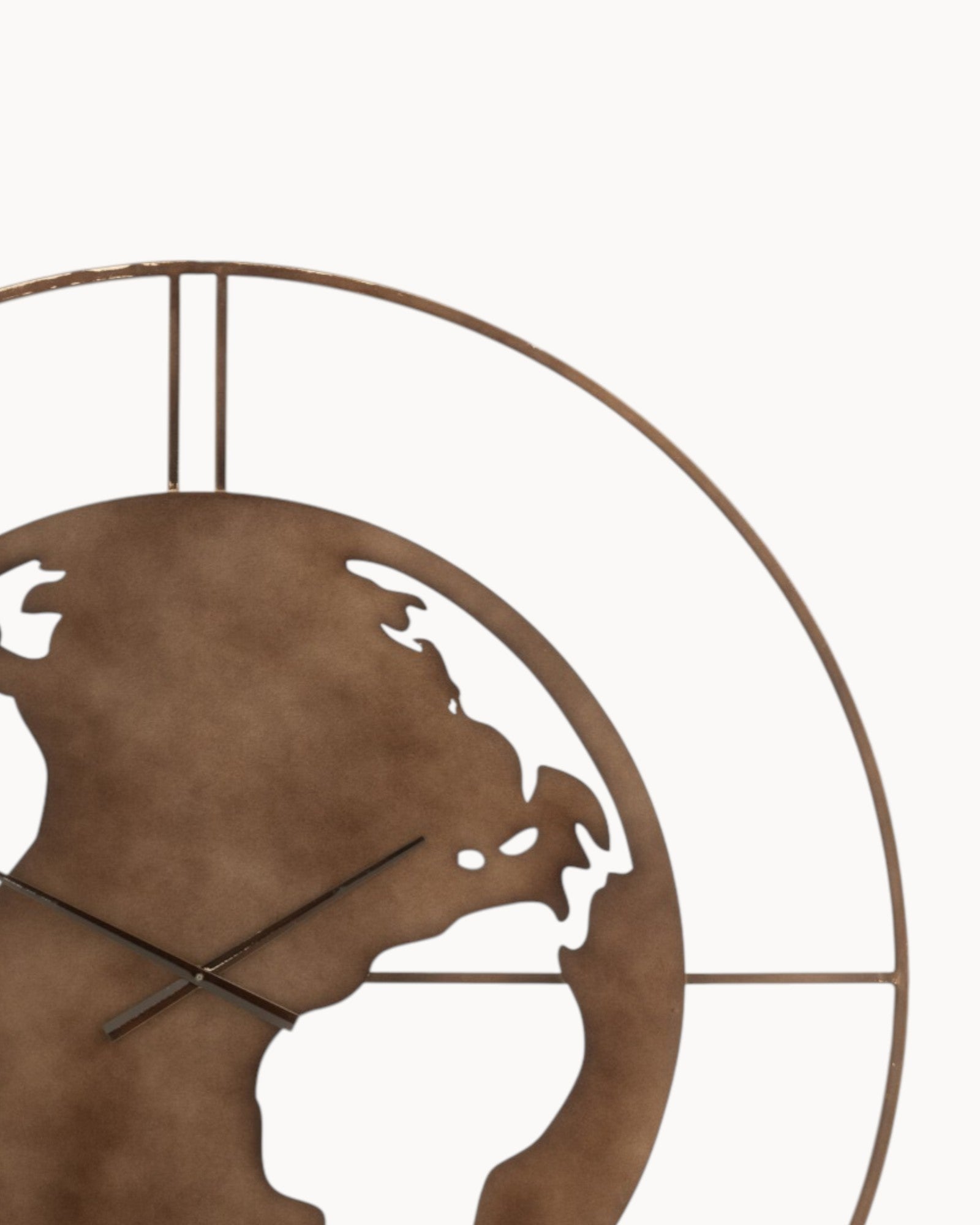 SUENTA Große Wanduhr Modern mit Weltkarte aus Metall – 90 cm Braun
