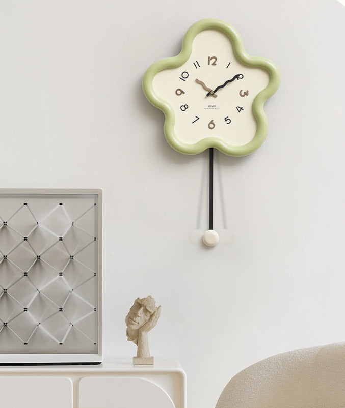 SUENTA Große Wanduhren Modern aus Holz – Lautlose Pendeluhr für Wohnzimmer