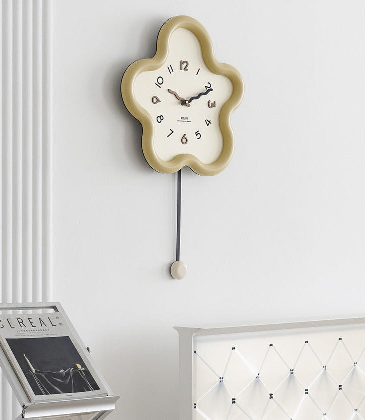 SUENTA Große Wanduhren Modern aus Holz – Lautlose Pendeluhr für Wohnzimmer