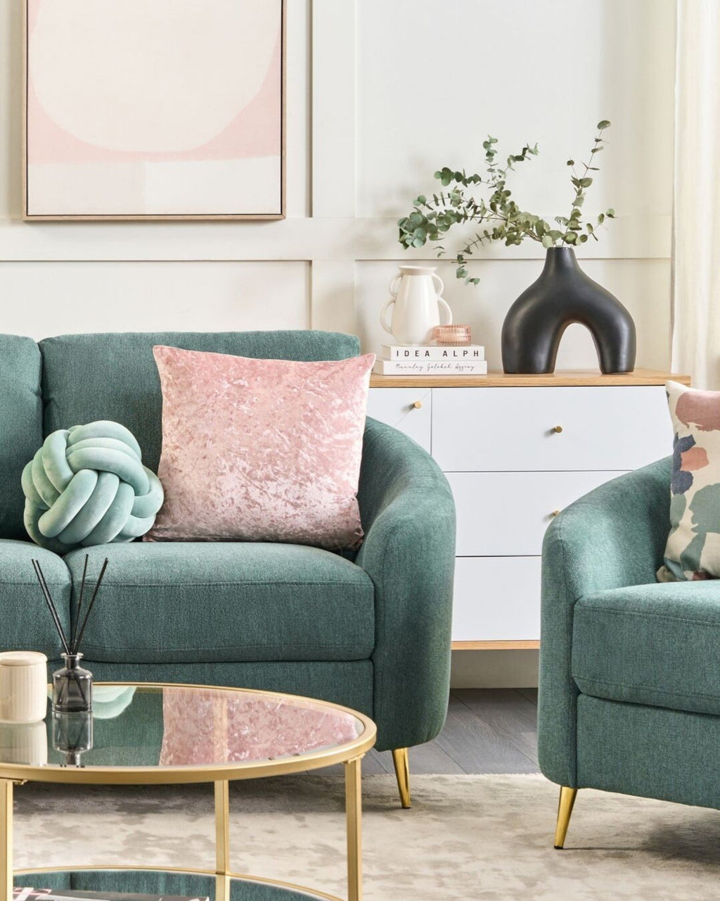 SUENTA Handgefertigte Blumenvase Schwarz Porzellan 31 cm Moderne Vasen für Blumenarrangements