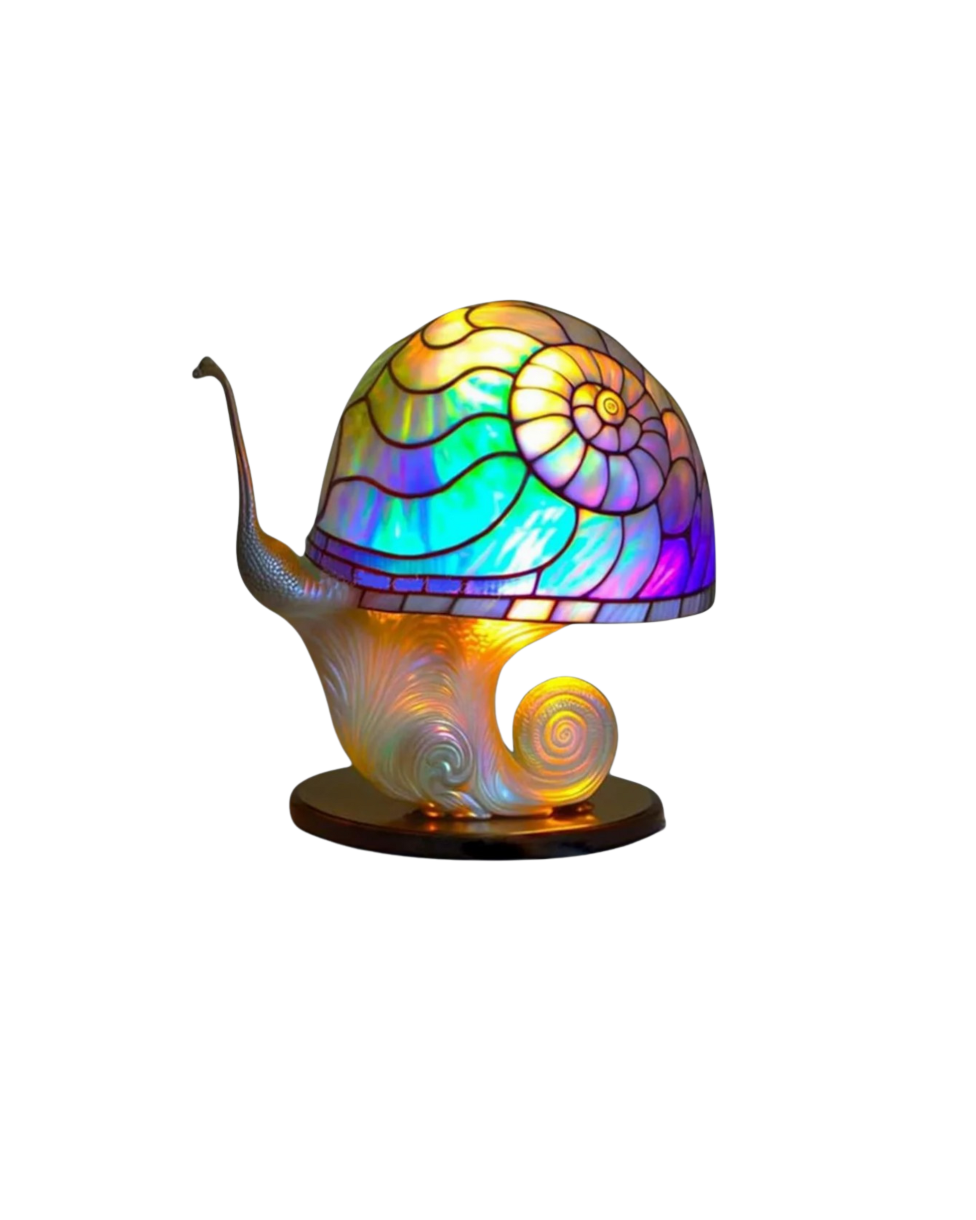SUENTA Handgefertigte Glaskunstlampe mit Blumen- und Pilzdesign Bunte Schnecke