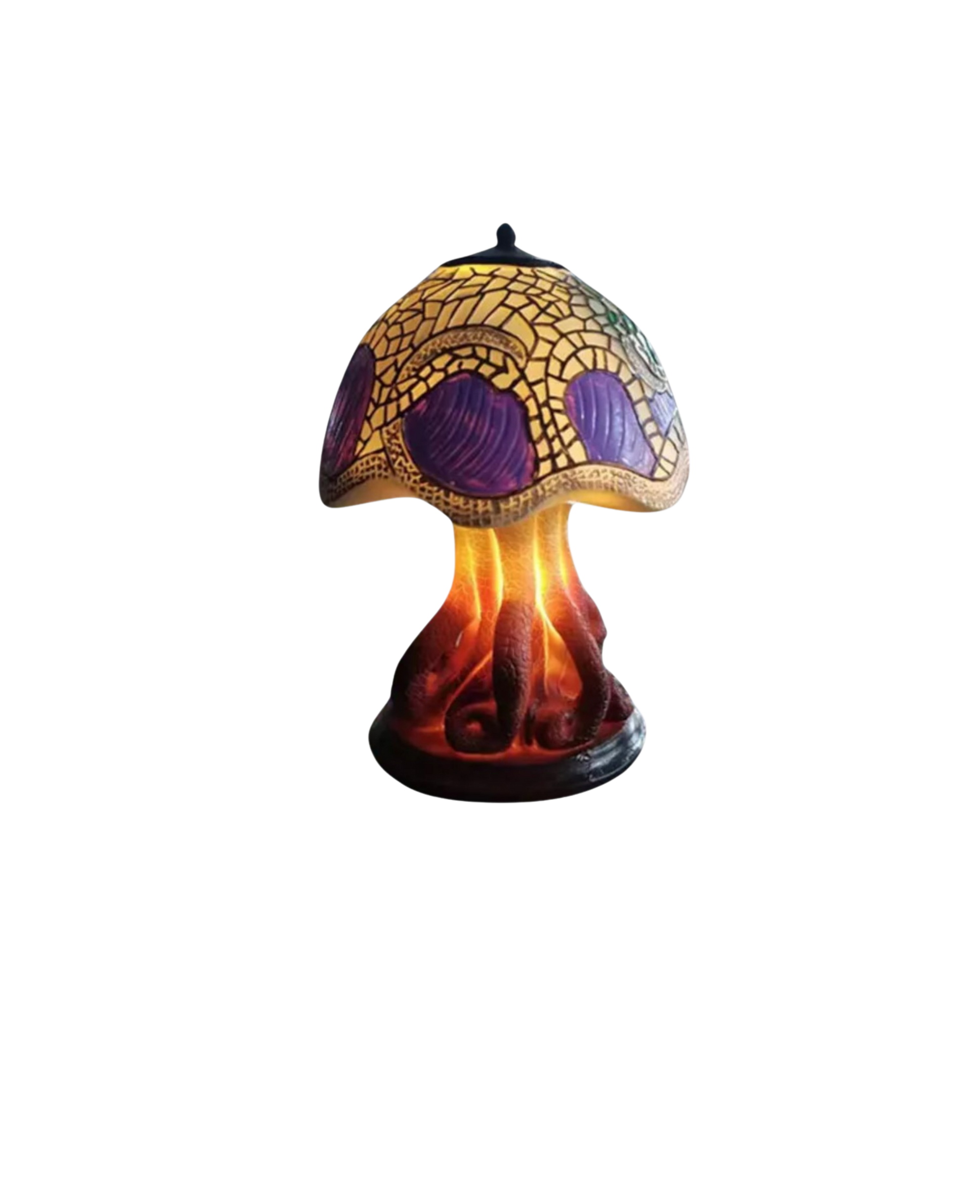 SUENTA Handgefertigte Glaskunstlampe mit Blumen- und Pilzdesign Oktopus