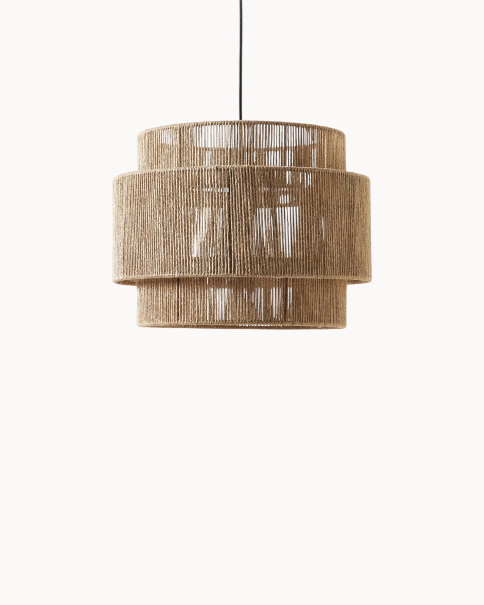 SUENTA Hängelampe aus Jute Ø30 cm für Esszimmer und Wohnzimmer – Natürlicher Look Default