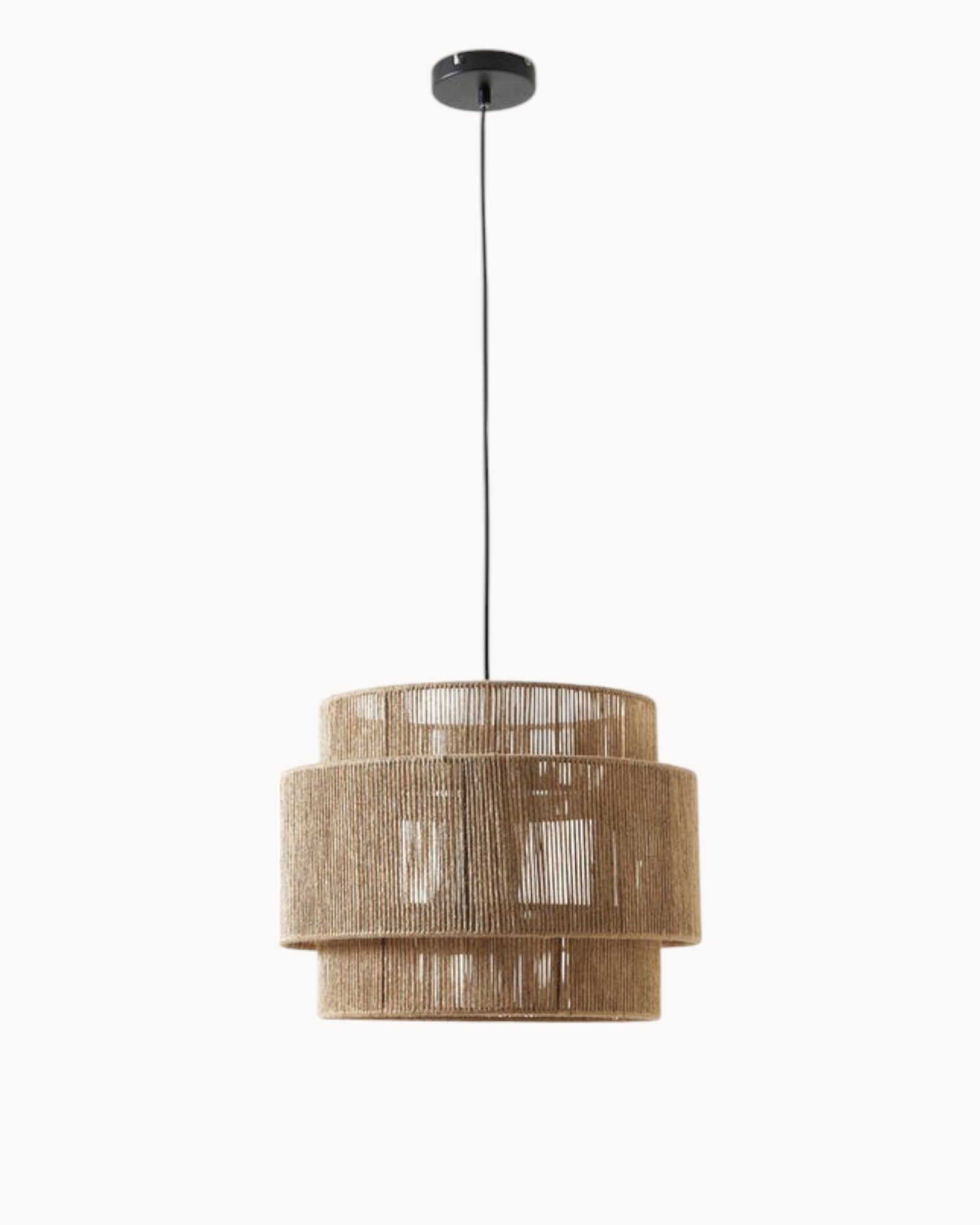 SUENTA Hängelampe aus Jute Ø30 cm für Esszimmer und Wohnzimmer – Natürlicher Look