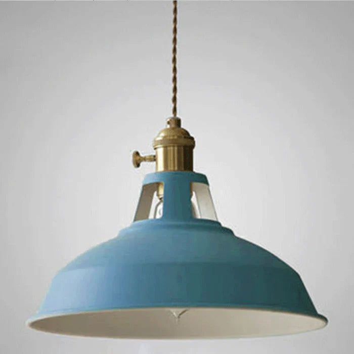 SUENTA Industrielle Retro Pendelleuchte Aus Metall Für Esszimmer Blau