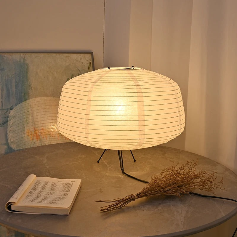 SUENTA Japandi Tischlampe aus Reispapier – Minimalistische Nachttischlampe 39 cm Default