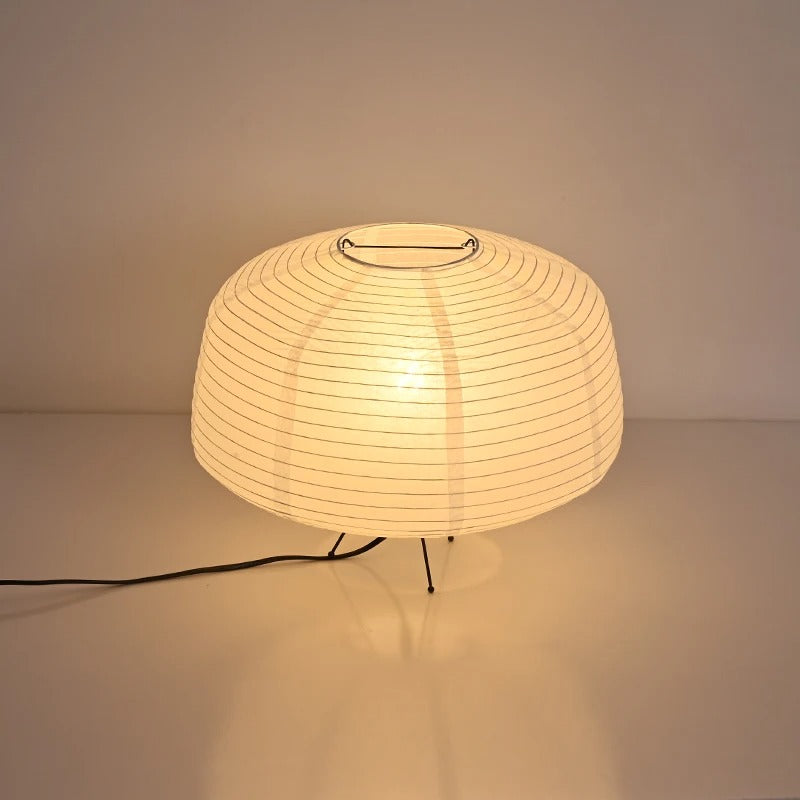 SUENTA Japandi Tischlampe aus Reispapier – Minimalistische Nachttischlampe 39 cm
