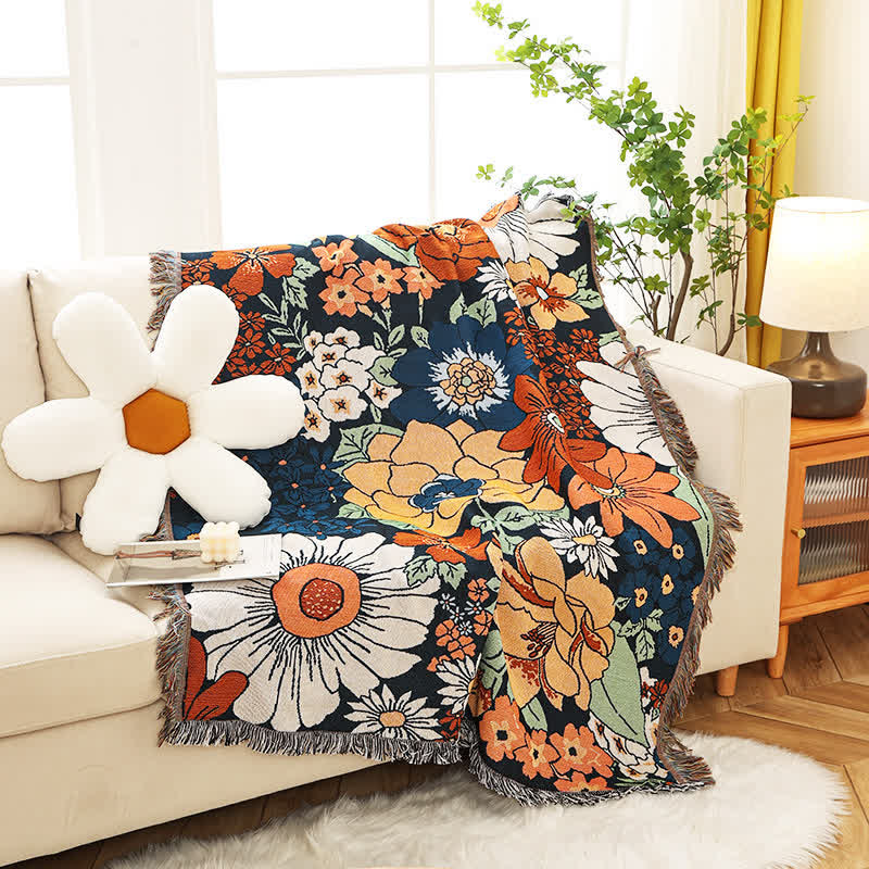 SUENTA Katoomba Wurfdecke aus 100% Baumwolle mit Floralen Mustern