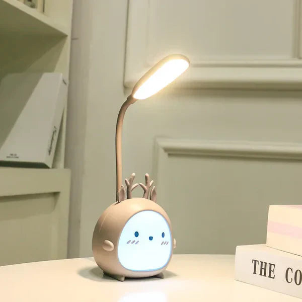 SUENTA Kinderleselampe Mit Augenschutz USB Nachtlicht Cartoon Grauer Hirsch