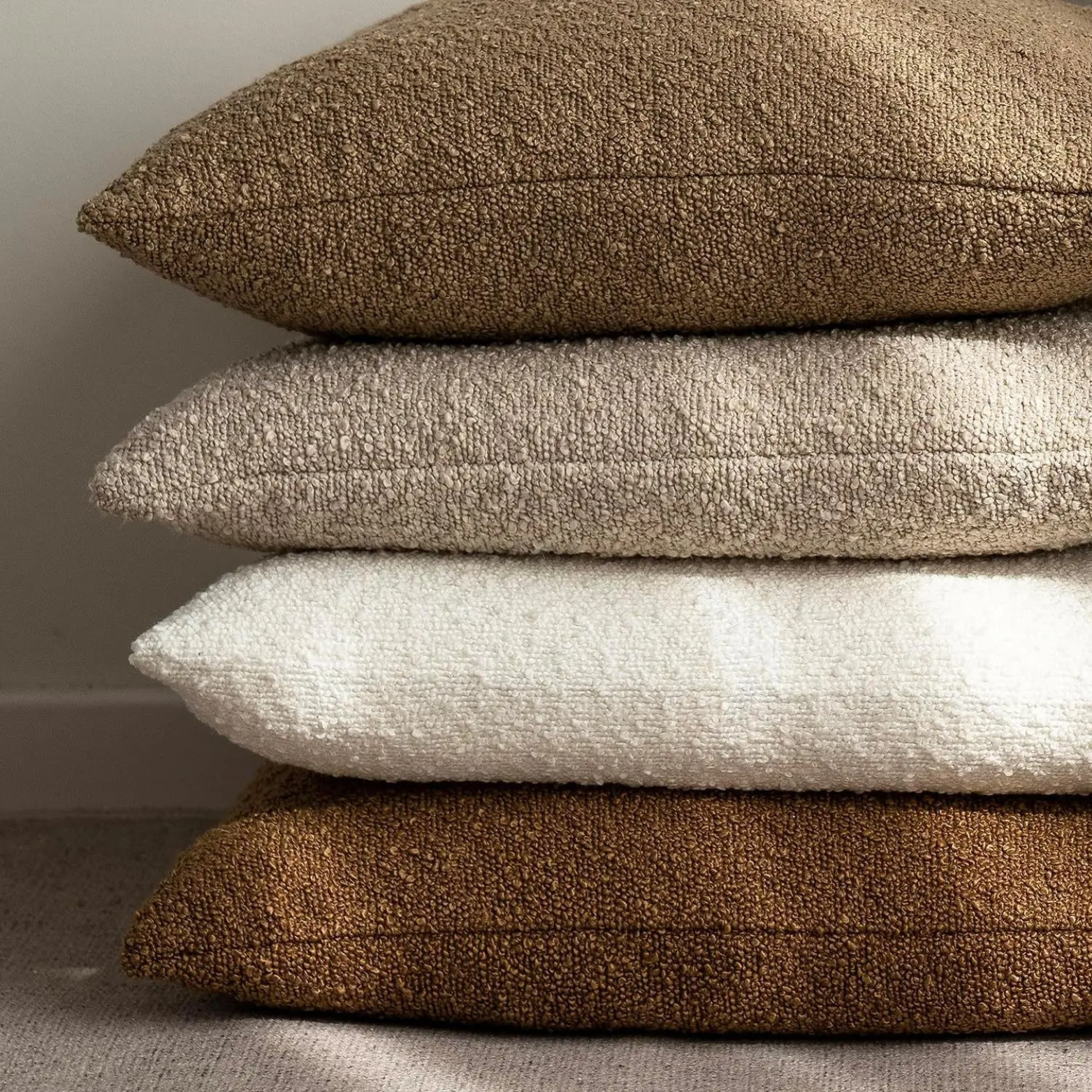 SUENTA Kissenbezug 45x45cm Aus Hochwertigem Boucle Stoff Für Sofa