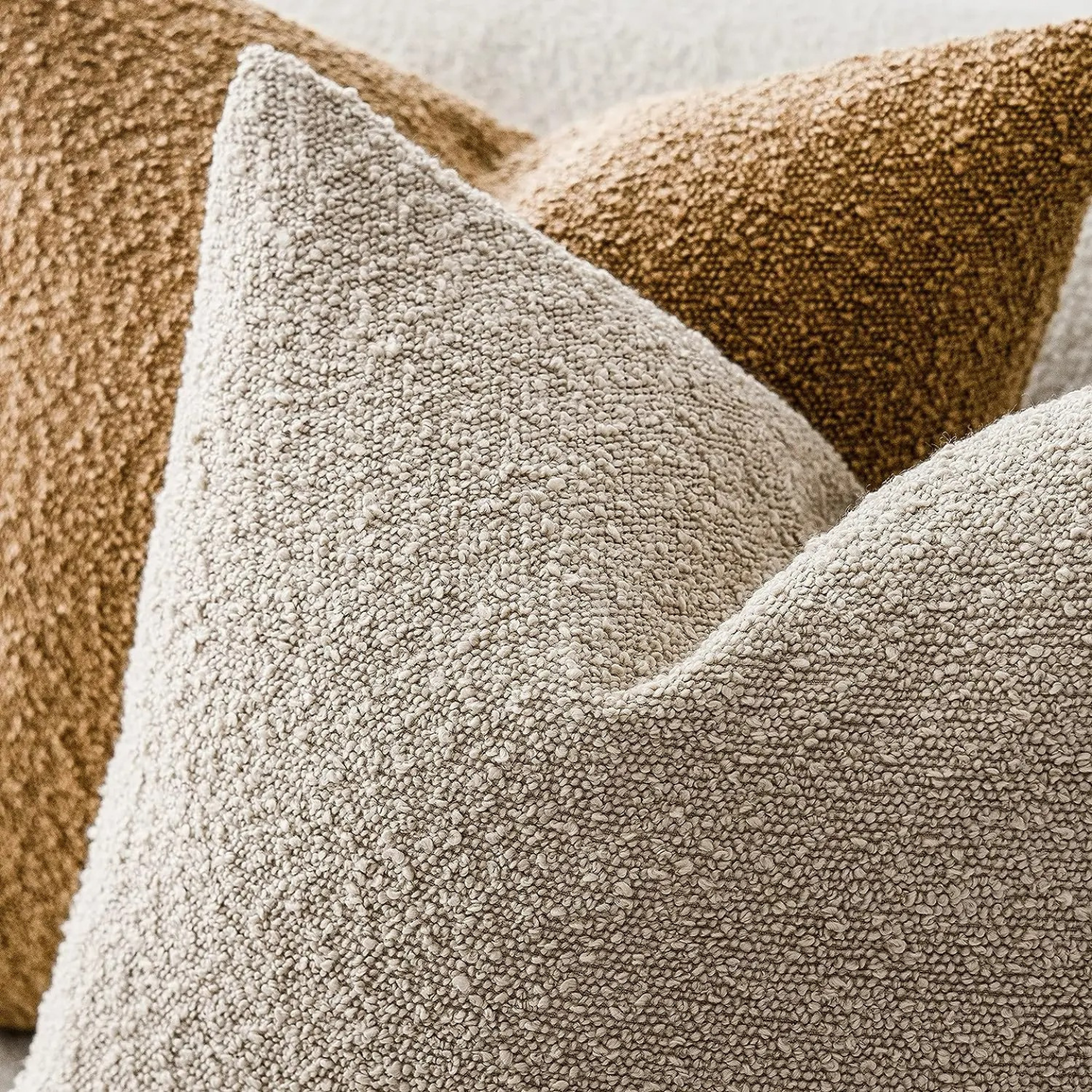 SUENTA Kissenbezug 45x45cm Aus Hochwertigem Boucle Stoff Für Sofa