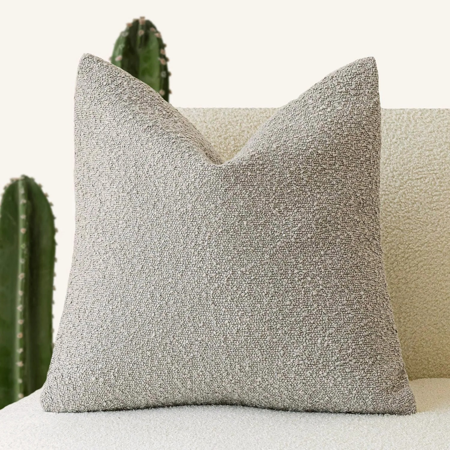 SUENTA Kissenbezug 45x45cm Aus Hochwertigem Boucle Stoff Für Sofa
