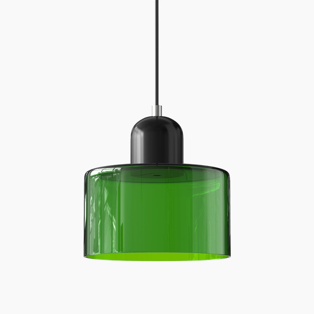 SUENTA Kleine LED Pendelleuchte aus Glas und Metall für Esszimmer – 12W E27 Hellgrün Schwarz