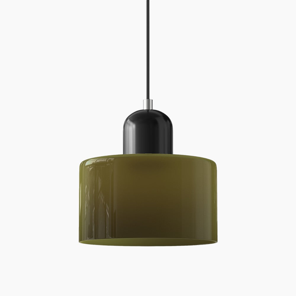 SUENTA Kleine LED Pendelleuchte aus Glas und Metall für Esszimmer – 12W E27 Grün Schwarz