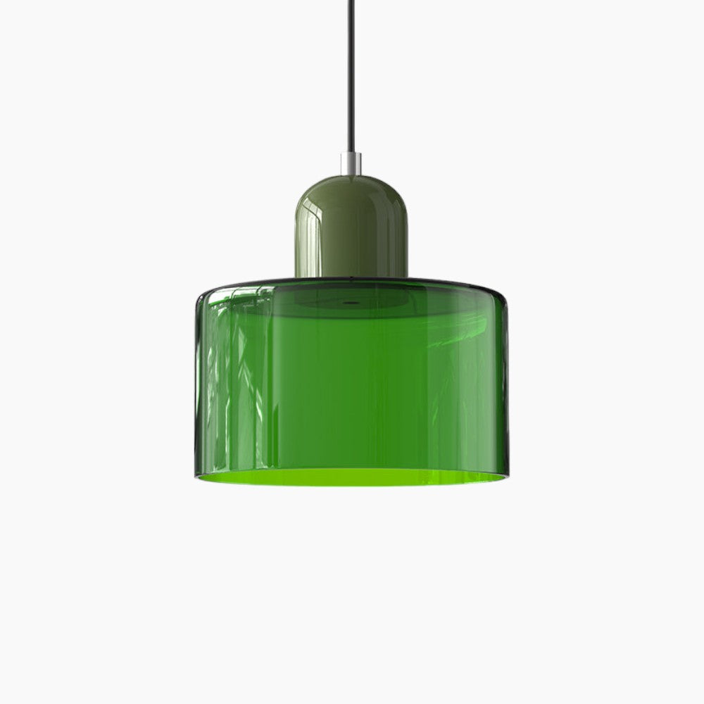 SUENTA Kleine LED Pendelleuchte aus Glas und Metall für Esszimmer – 12W E27 Hellgrün Grün