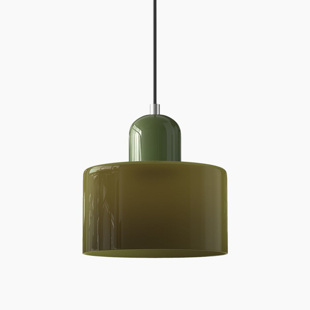 SUENTA Kleine LED Pendelleuchte aus Glas und Metall für Esszimmer – 12W E27 Grün Grün