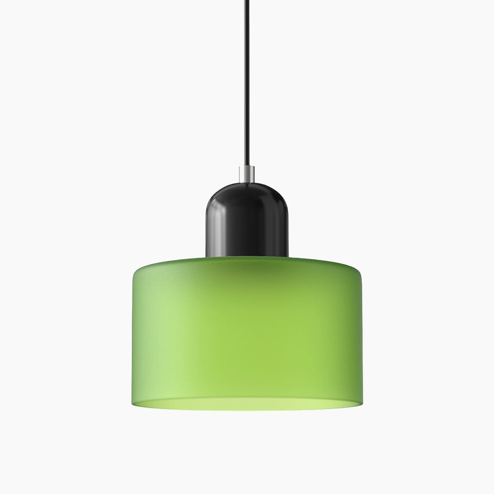 SUENTA Kleine LED Pendelleuchte aus Glas und Metall für Esszimmer – 12W E27 Grün mattiert Schwarz