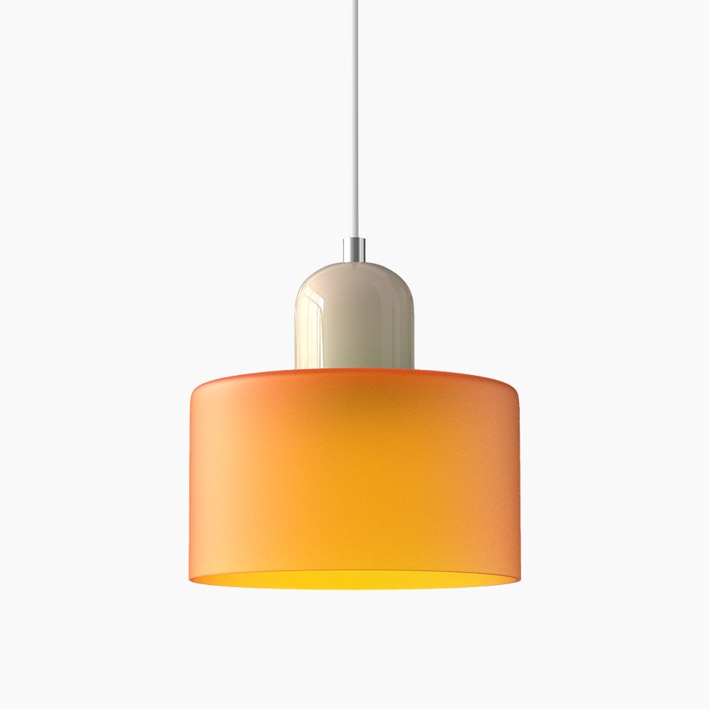 SUENTA Kleine LED Pendelleuchte aus Glas und Metall für Esszimmer – 12W E27 Orange Beige