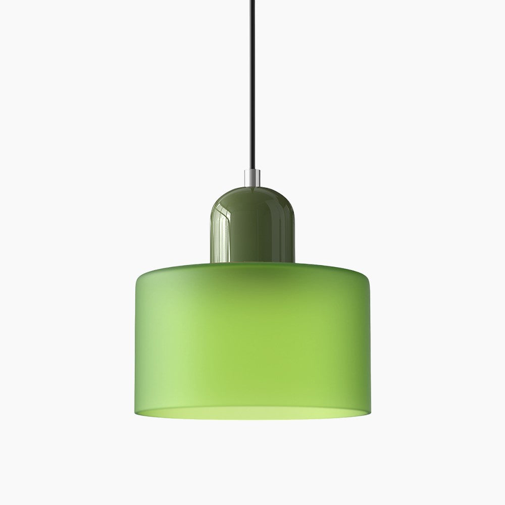 SUENTA Kleine LED Pendelleuchte aus Glas und Metall für Esszimmer – 12W E27 Grün mattiert Grün
