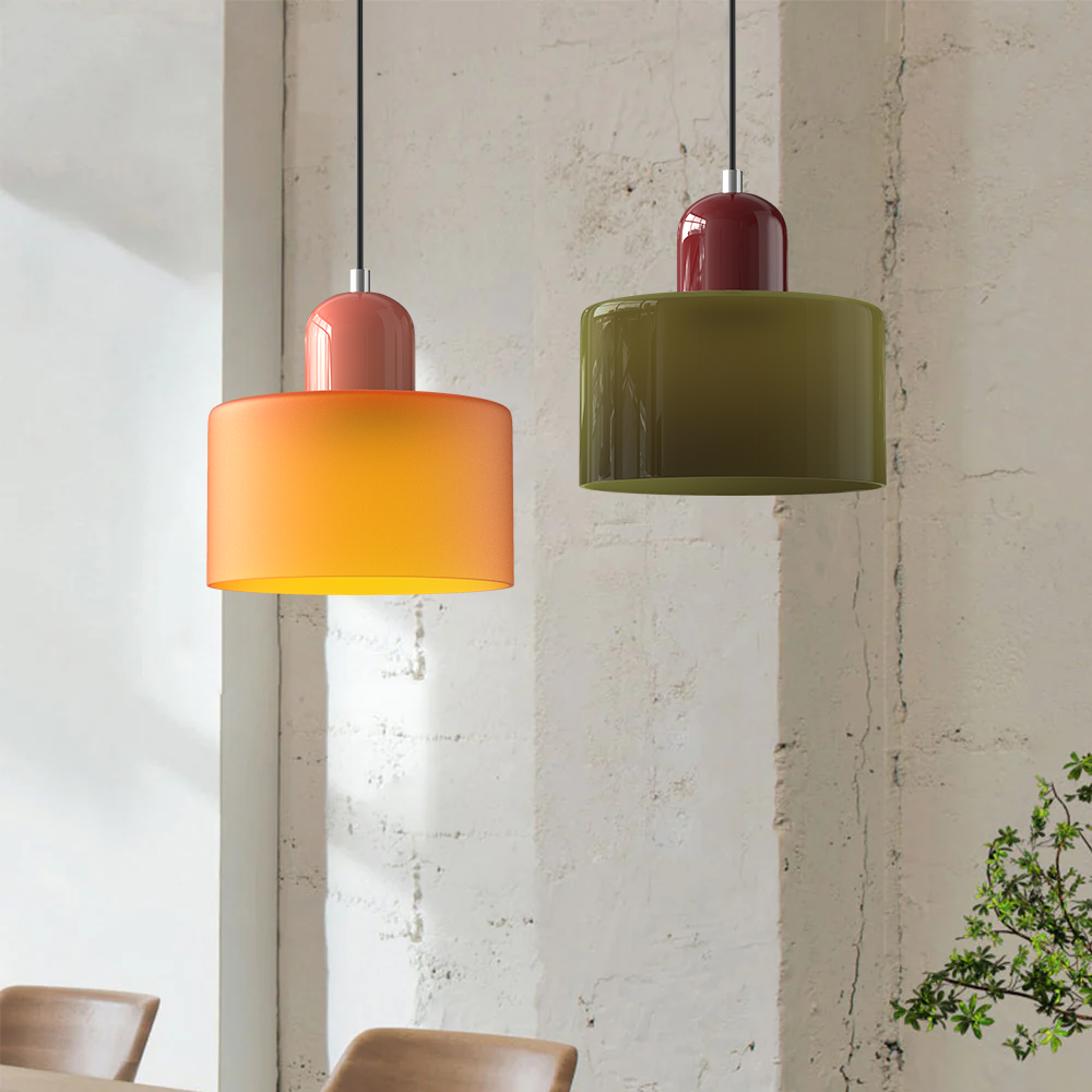 SUENTA Kleine LED Pendelleuchte aus Glas und Metall für Esszimmer – 12W E27