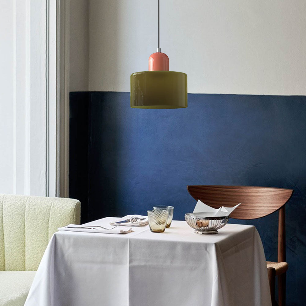 SUENTA Kleine LED Pendelleuchte aus Glas und Metall für Esszimmer – 12W E27