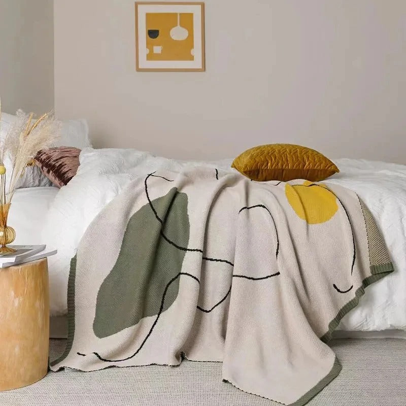 SUENTA Kuscheldecke aus 100% Acryl – Modernes Design, 130 x 170 cm Grün 110x180cm