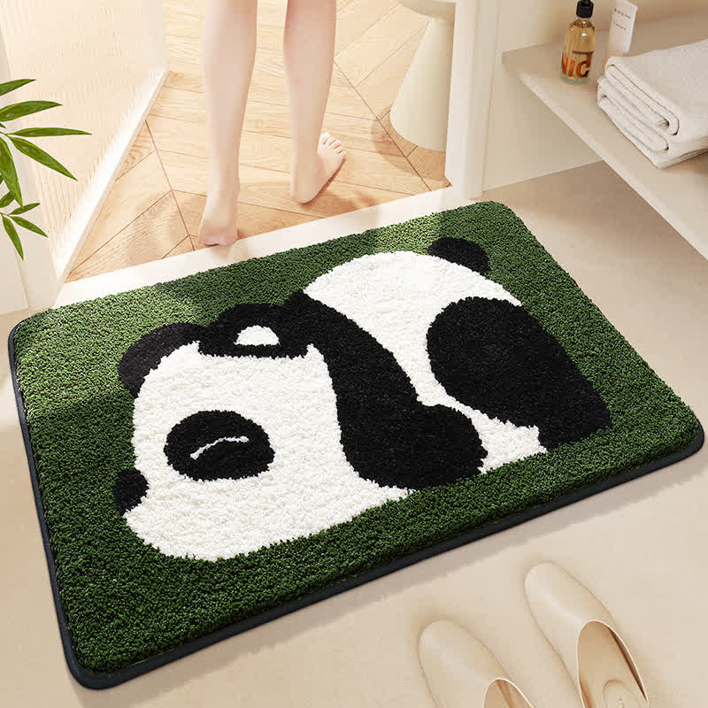 SUENTA Kuscheliger Panda Badeteppich für Wasseraufnahme und Komfort C