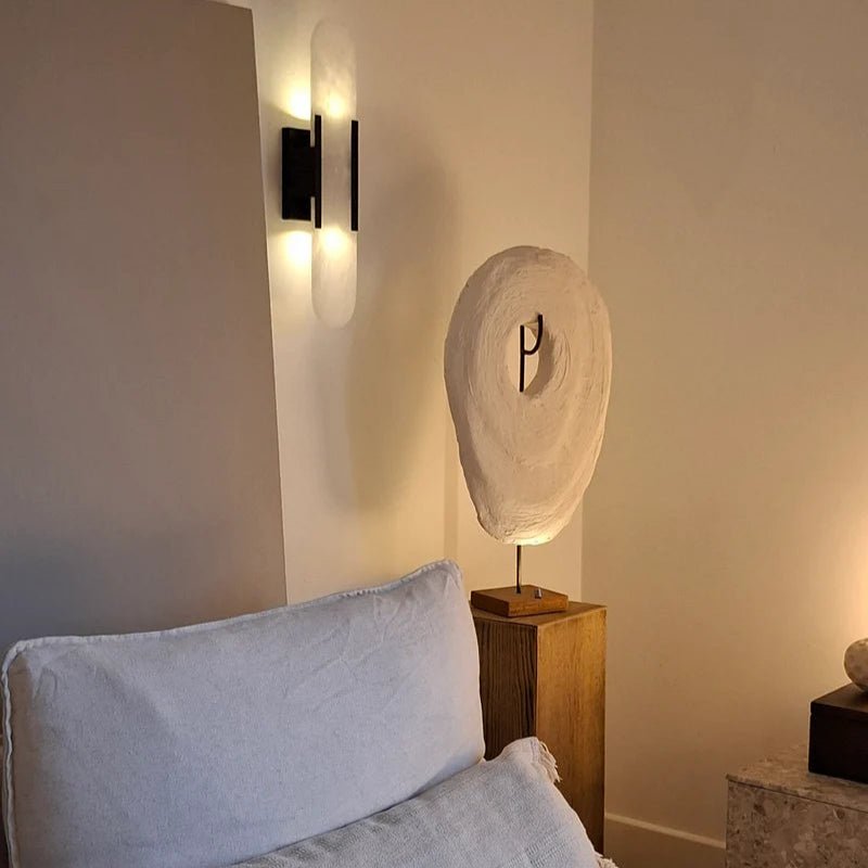 SUENTA Led Wandleuchte Schwarz Gold Modernes Licht Akzent Raumdeko