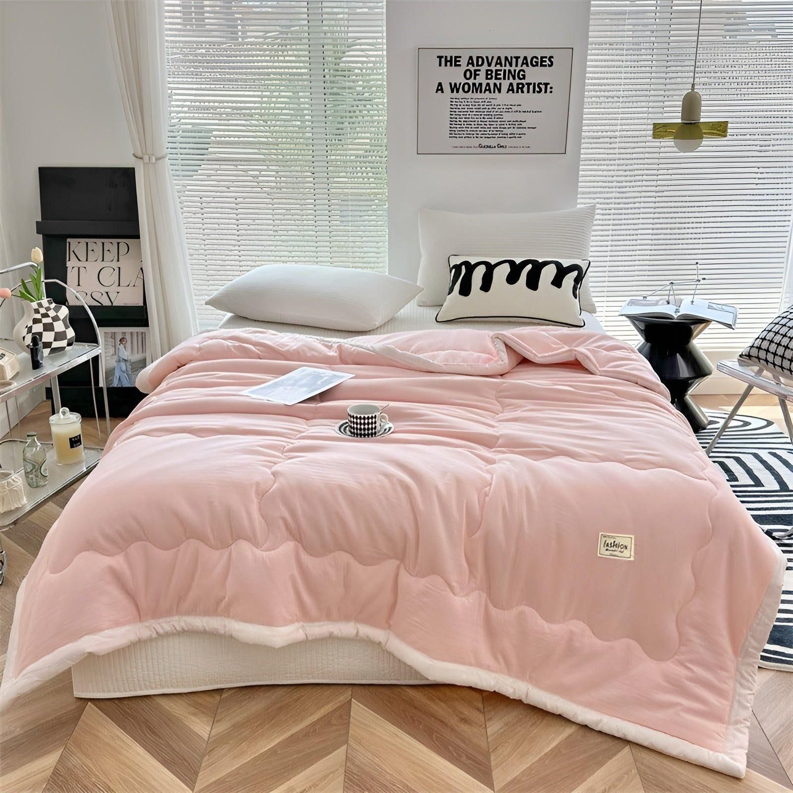 SUENTA Leichte Sommerdecke aus Kühlfasern – Atmungsaktive Bettdecke für warme Nächte Rosa