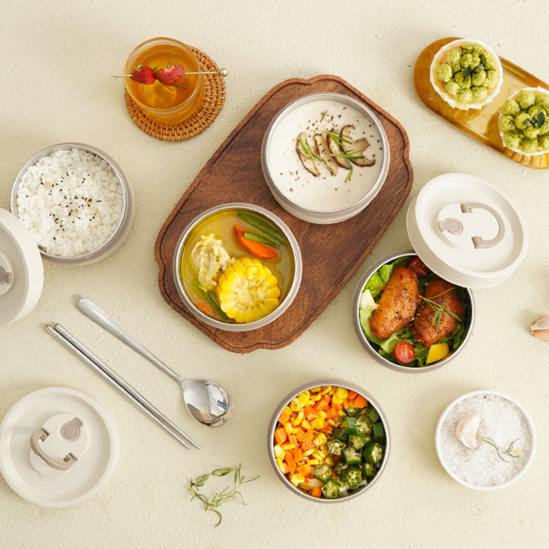 SUENTA Mehrschichtige Isolierte Lunchbox Mit Tragetasche Warmhalte