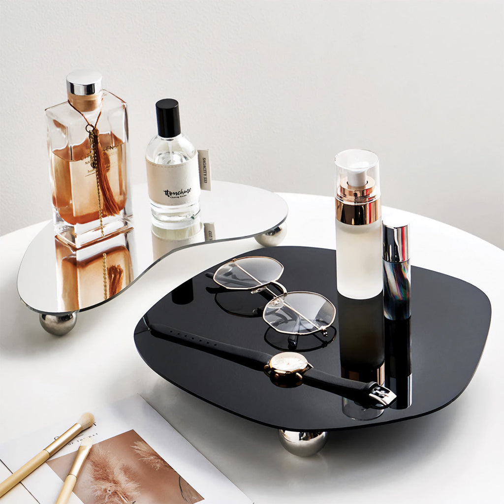 SUENTA Mehrschichtiges Acryl-Tablett für stilvolle Organisation – Transparent, 2 Schichten