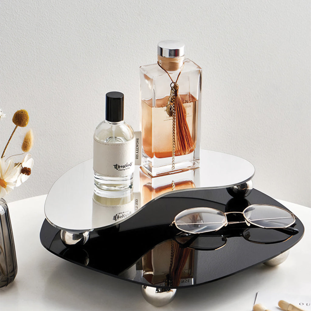 SUENTA Mehrschichtiges Acryl-Tablett für stilvolle Organisation – Transparent, 2 Schichten