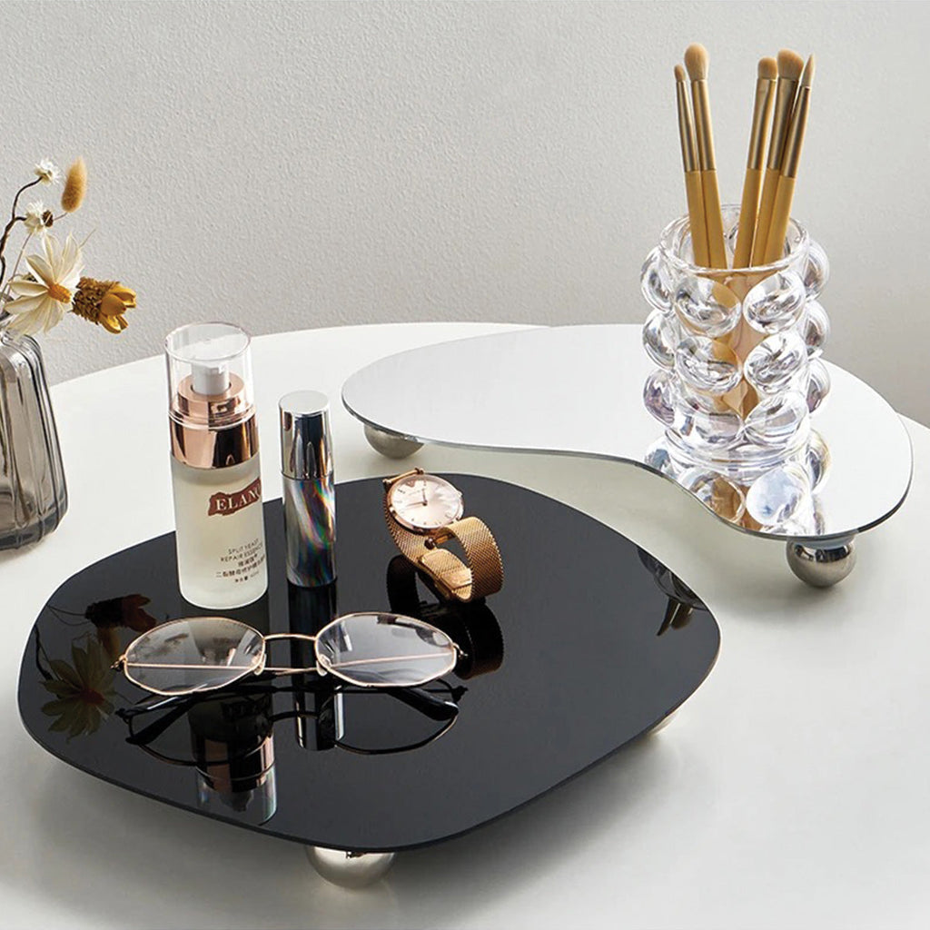 SUENTA Mehrschichtiges Acryl-Tablett für stilvolle Organisation – Transparent, 2 Schichten