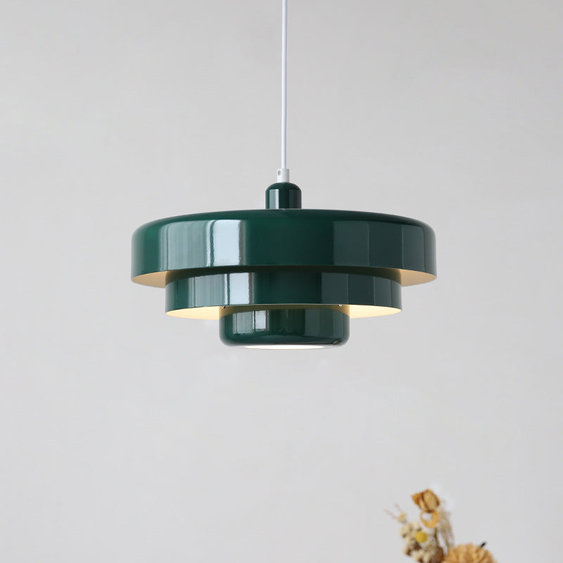 SUENTA Mid Century Bauhaus Hängelampe Aus Eisen Einflammig Grün T 35cm x H 21cm ∅ 13