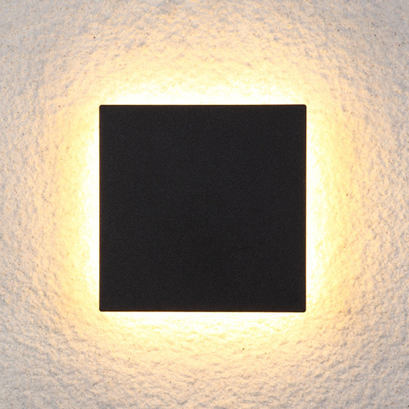 SUENTA Minimalistische Außenwandleuchte Rund Und Quadratisch LED Schwarz Quadratisch Mitte Warmweiß (2700-3500K)