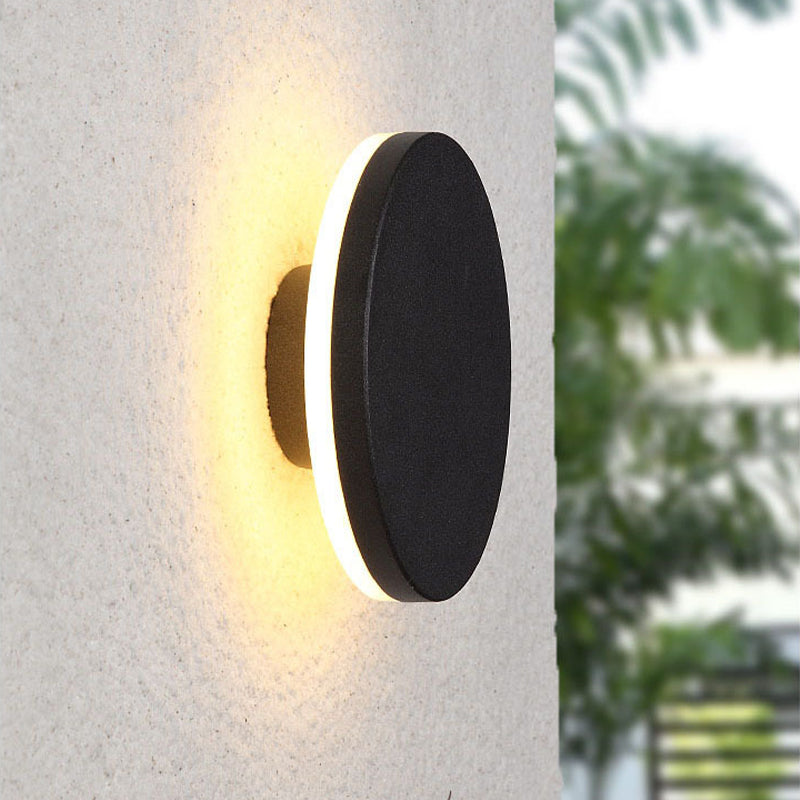 SUENTA Minimalistische Außenwandleuchte Rund Und Quadratisch LED Schwarz Rund Farbtemperatur