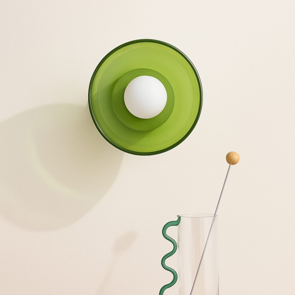 SUENTA Minimalistische Glas Deckenleuchte Mit Mundgeblasenem Glas Olive