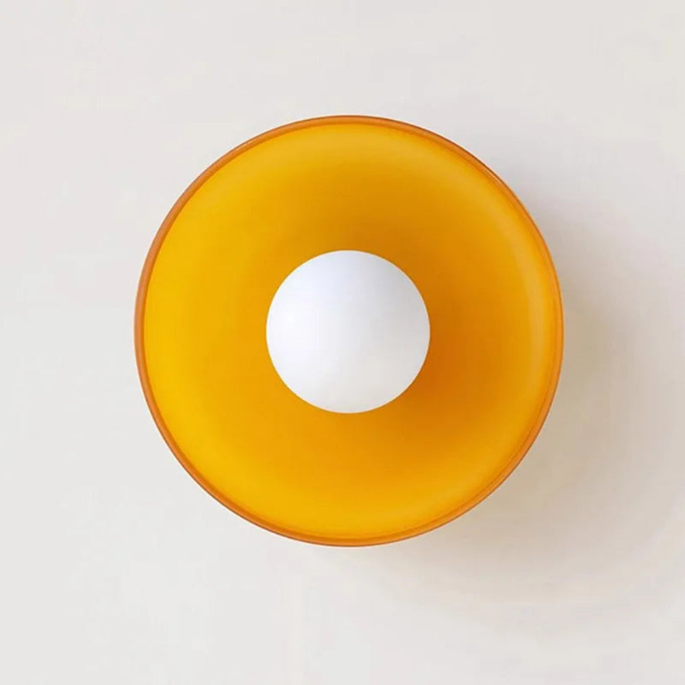 SUENTA Minimalistische Glas Deckenleuchte Mit Mundgeblasenem Glas Gelb