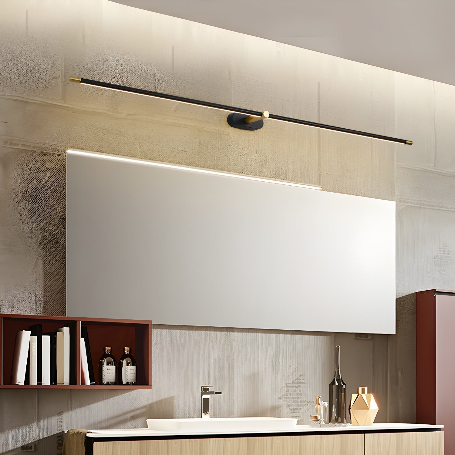 SUENTA Minimalistische Lineare Wandleuchte Mit Akku USB Lade