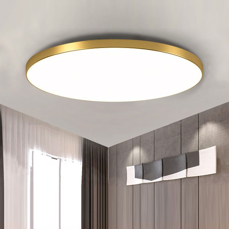 SUENTA Minimalistische Runde LED Deckenleuchte Für Wohnräume Gold