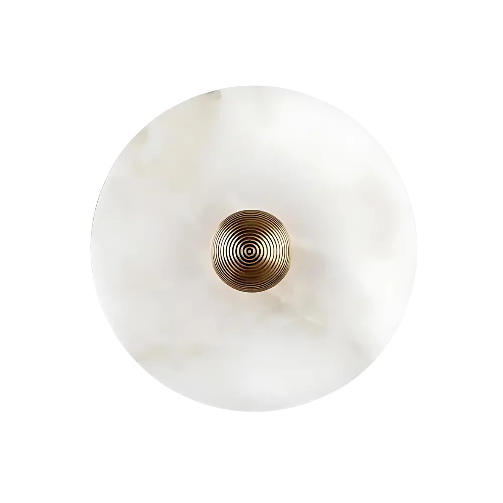 SUENTA Moderne Alabaster Wandleuchte – Runde Wandlampe mit Sanfter Beleuchtung