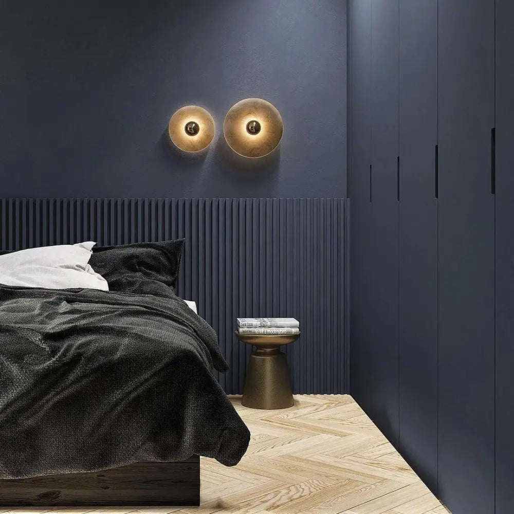SUENTA Moderne Alabaster Wandleuchte – Runde Wandlampe mit Sanfter Beleuchtung