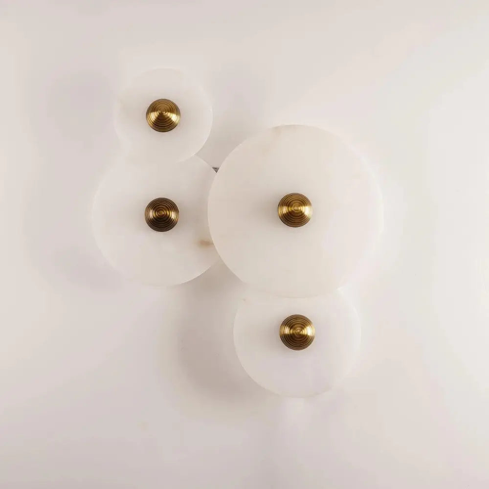 SUENTA Moderne Alabaster Wandleuchte – Runde Wandlampe mit Sanfter Beleuchtung