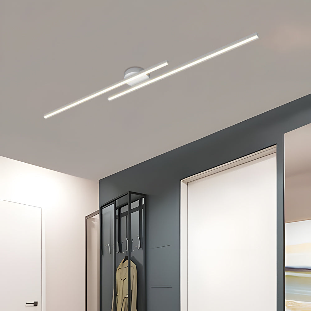 SUENTA Moderne Aluminium Halbbündige Langstreifen LED Deckenleuchte Weiß Weißes Licht