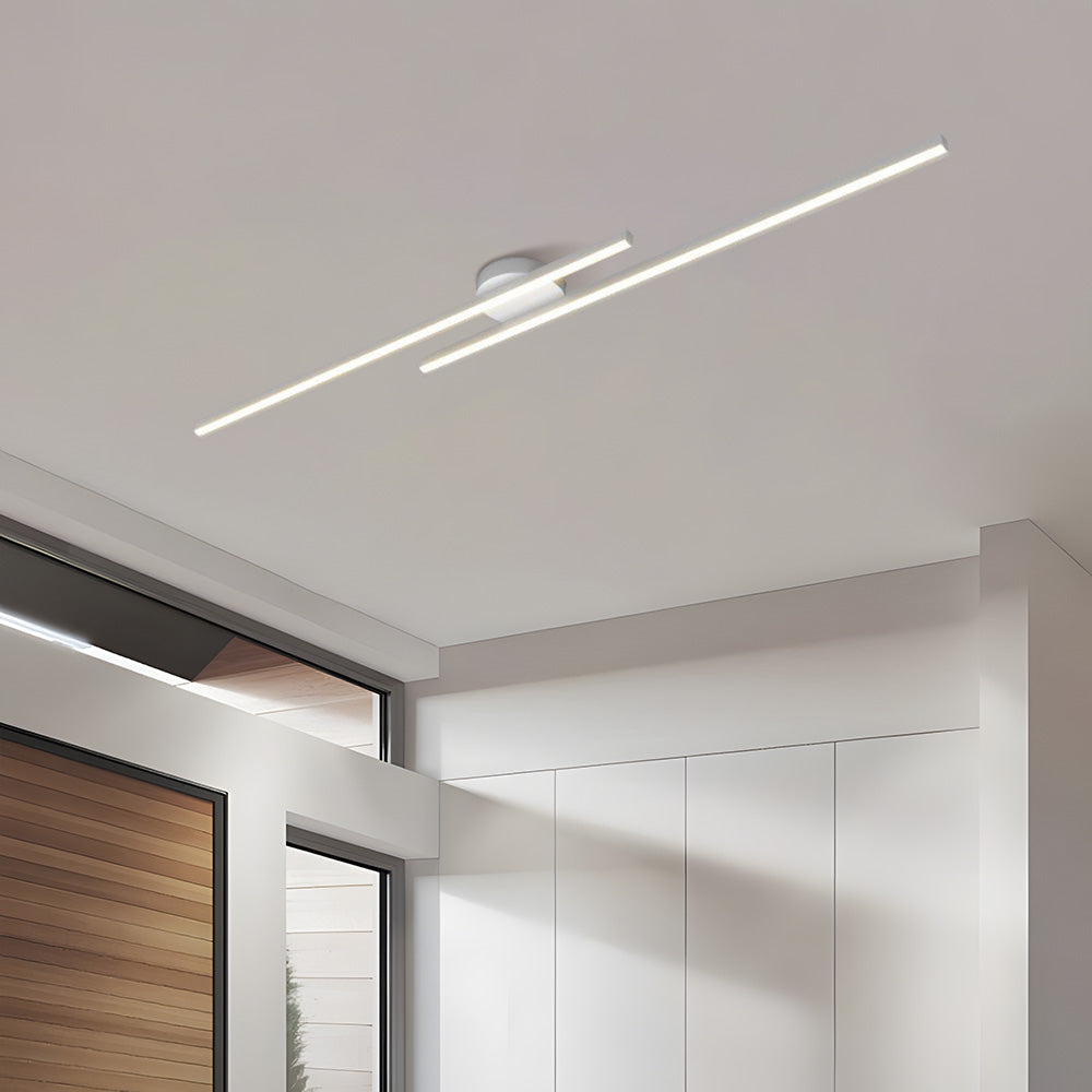 SUENTA Moderne Aluminium Halbbündige Langstreifen LED Deckenleuchte Weiß