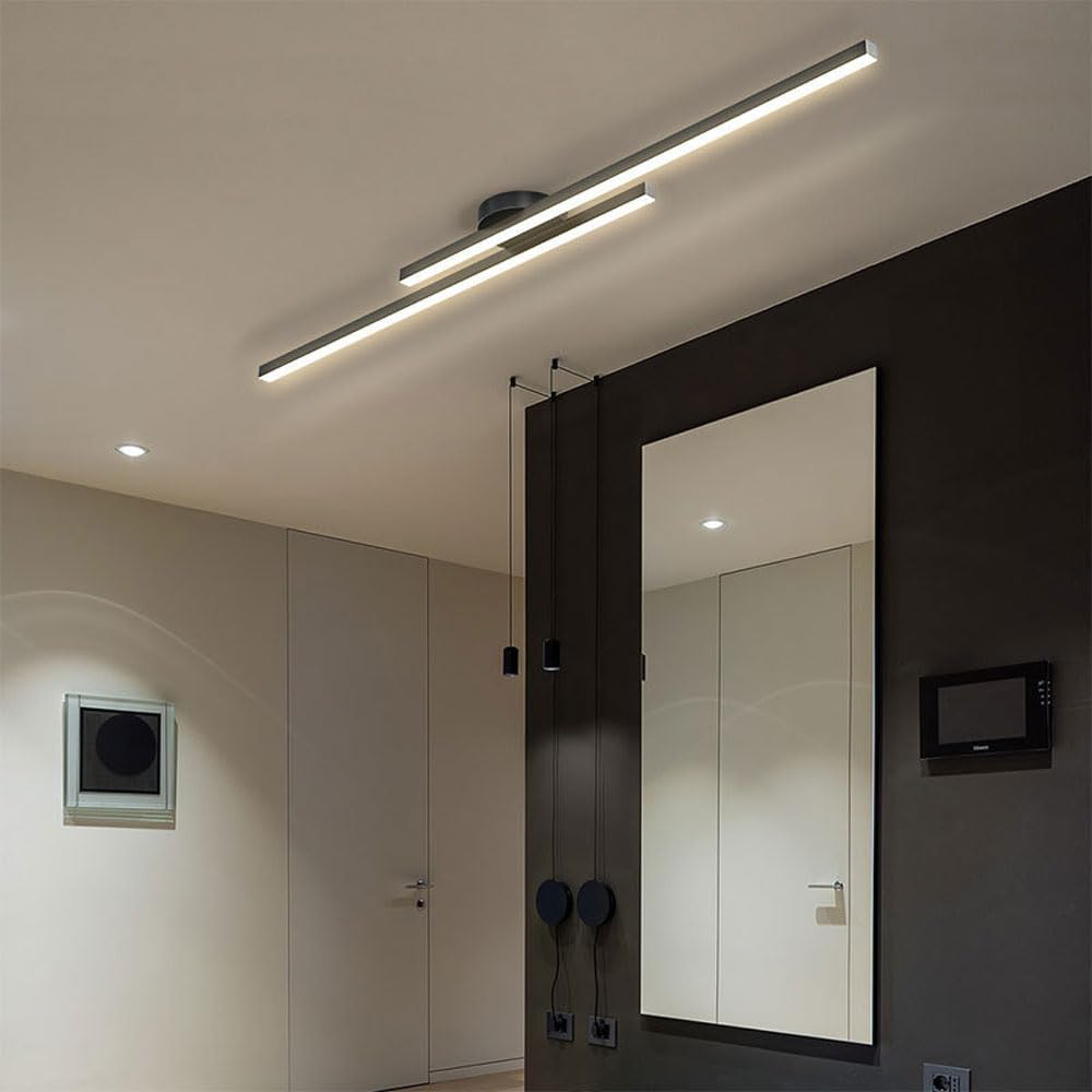 SUENTA Moderne Aluminium Halbbündige Langstreifen LED Deckenleuchte